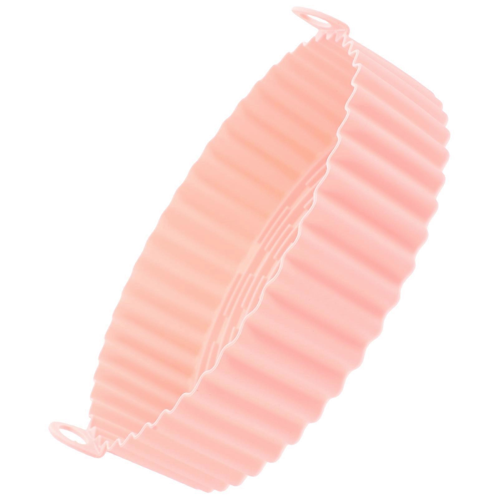 Pink Silicone Baking Liner with Handles for Air Fryer Great for Baking Bacon 360Degree Air Circulation 6.7 x 4.5 Inches