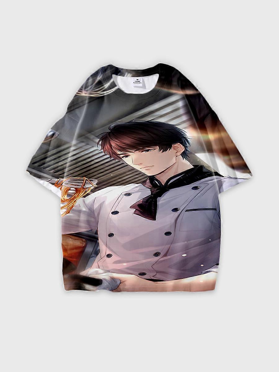 T-shirt round neck Role Pattern loose short sleeve E3218