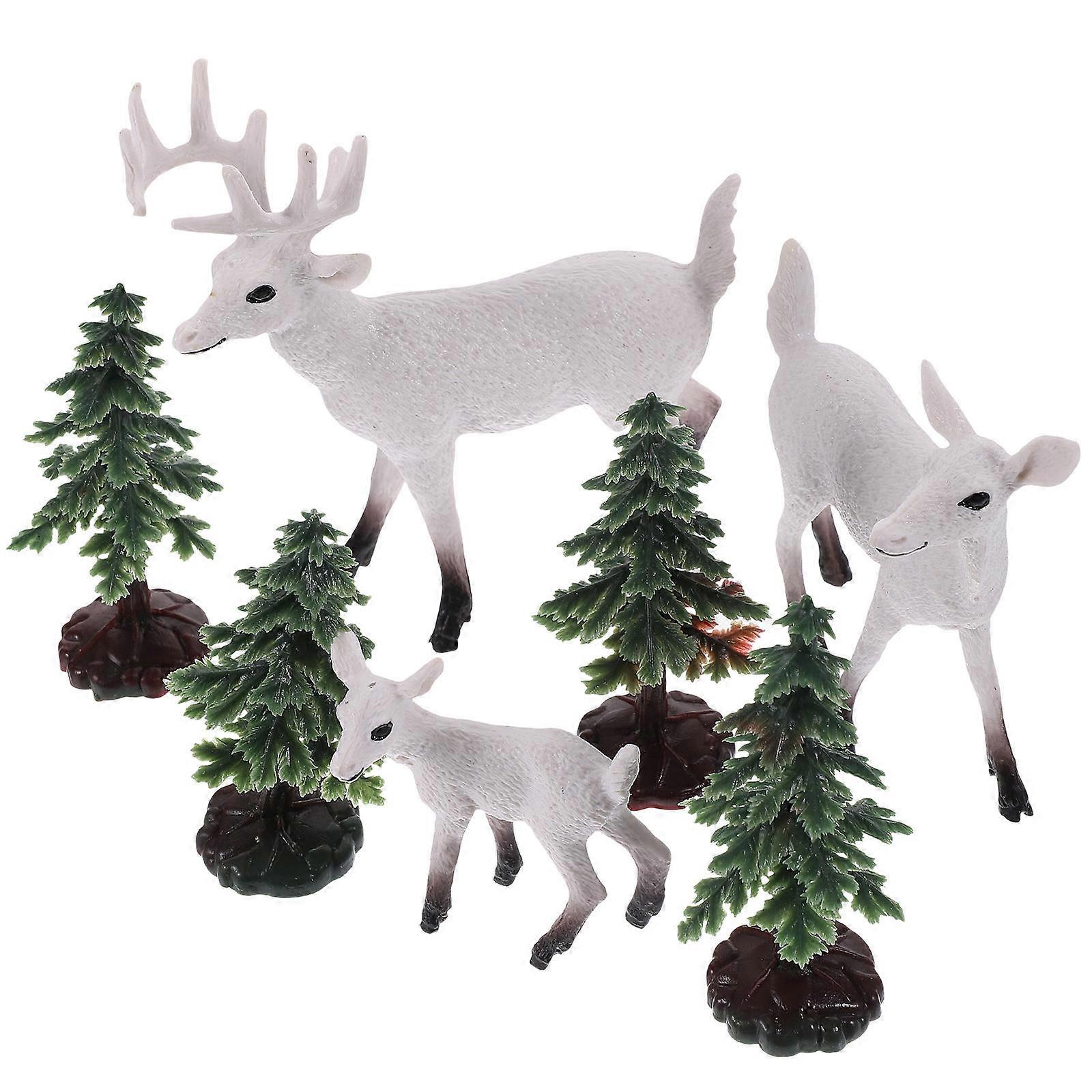 Miniature Deer 1Set PVC Assorted Color Toy Deer for Decor Enhances Authenticity