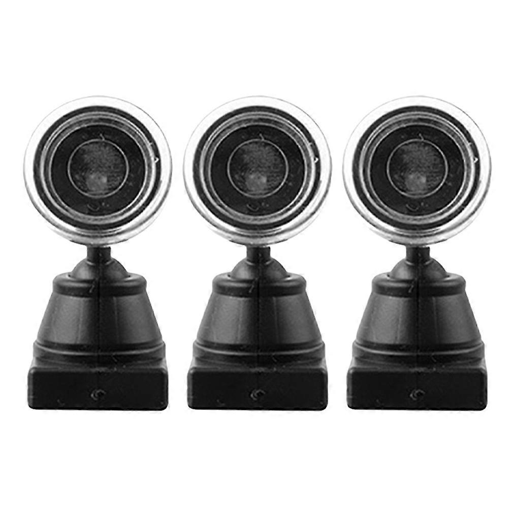 Model Train Miniature Spotlight Scene Decor Signal Light For Model Enthusiasts 3Pcs Black Diy Materials