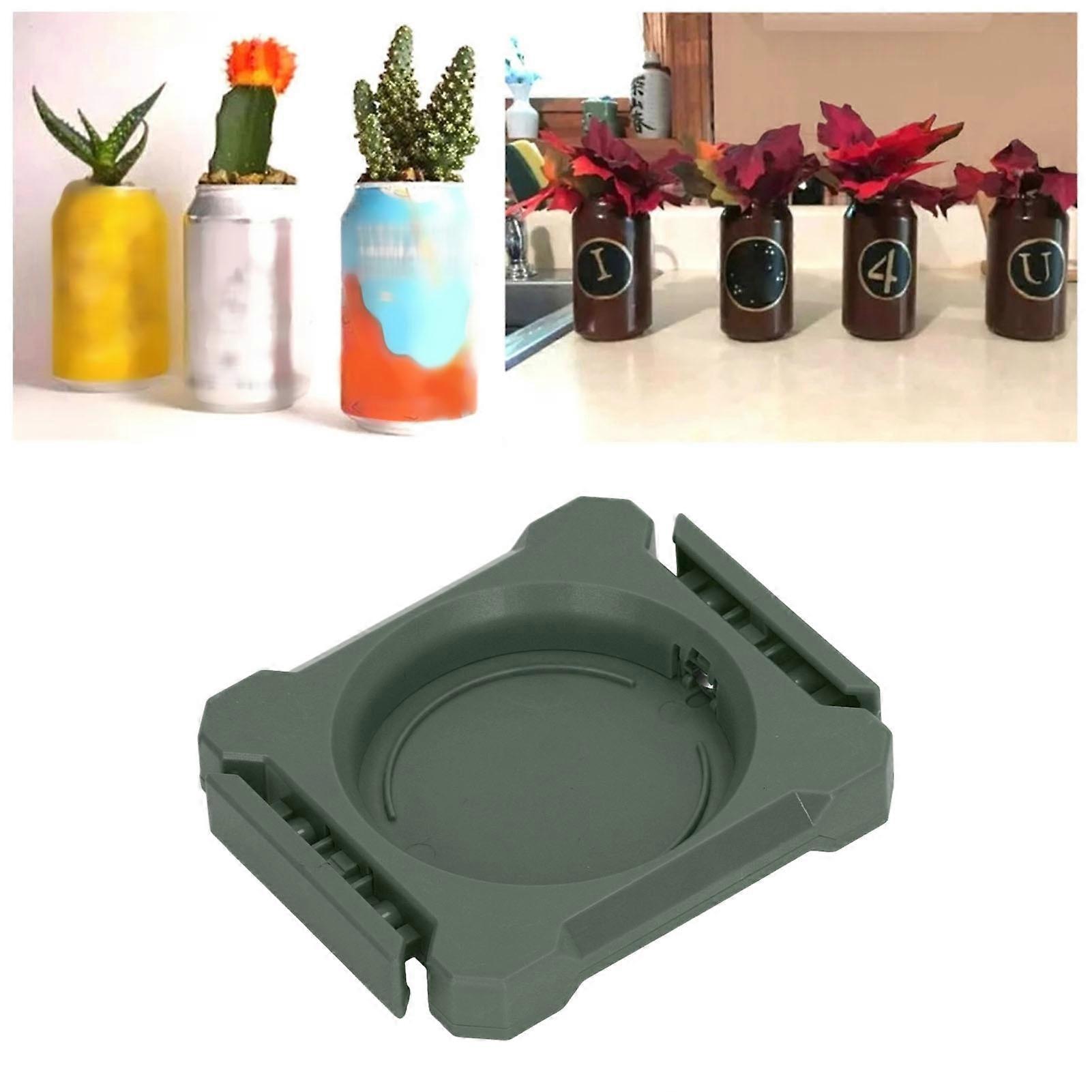 Beer Can Opener 2 in 1 ABS Portable Press and Rotate Design Can Cut Opener for Cocktail Beverages OD Green 