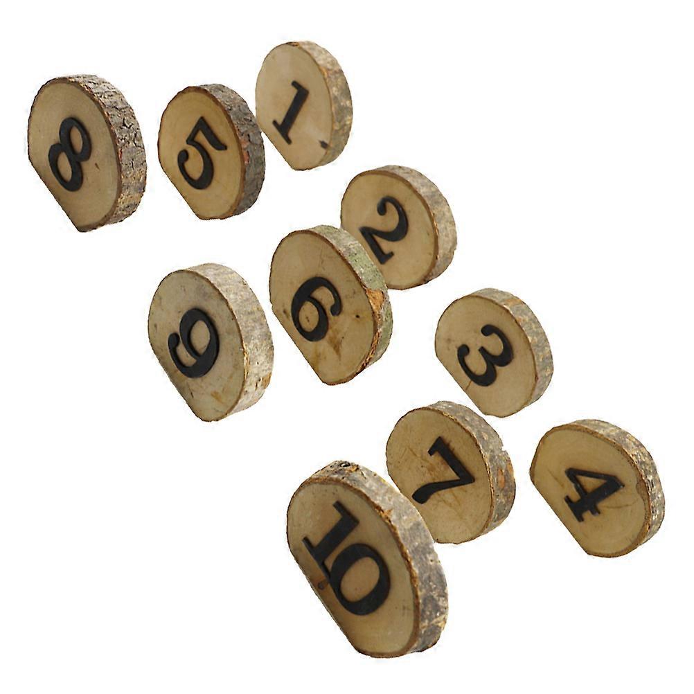 Numéros de table de mariage rustique 10Pcs décoratif Table de numéro Décor 8.5X8X2CM Idéal pour les couples en réception