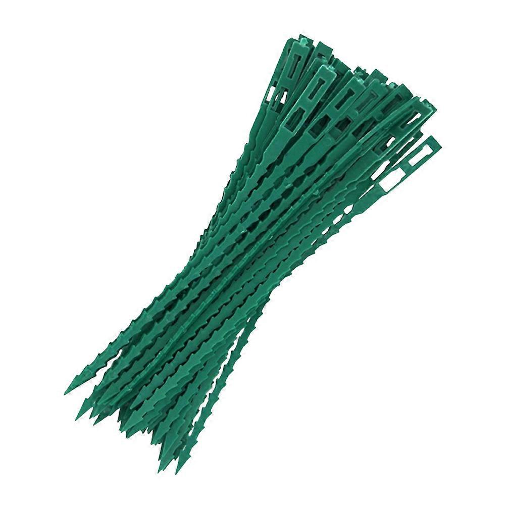 Self-Locking Green Cable Ties Pack For Gardening Use With 100Pcs Zip Ties In Fish Bone Spur Shape Ideal For Yard Maintenance