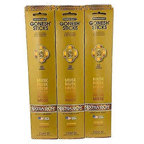 Gonesh Incense Sticks Extra Rich Collection: Musk 12 Pack (20 Sticks/pack)