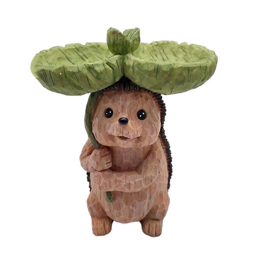 Bird Feeder Resin Animal Statue Resin Bird Bath Drinking Water Feeder Decoration Hummingbird Feeder Outdoor Garden Decoration