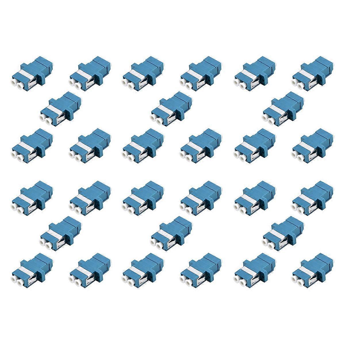 LC Fiber Optic Adapter - LC to LC Duplex Singlemode Coupler - 30 Pack - Blue