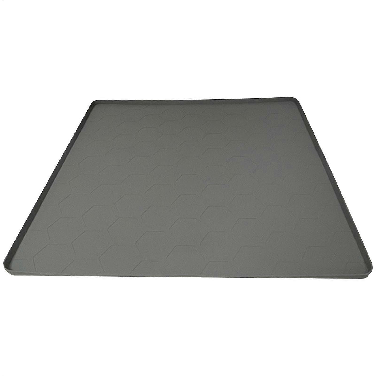 Kühlschrankmatte Refrigerator Mat With Raised Edge, 60x60x2 cm, Multifunctional Fridge And Freezer Floor Protector, Grey
