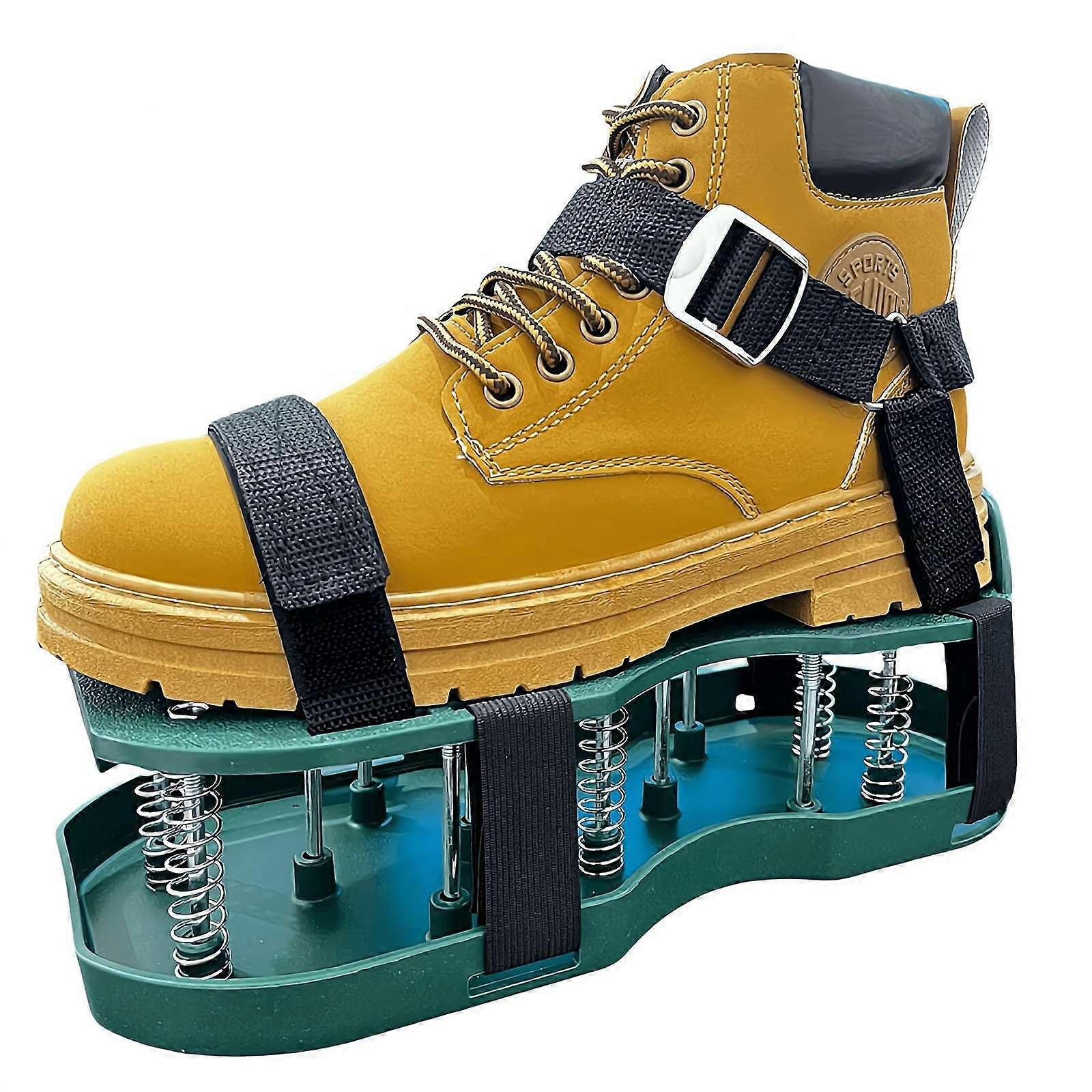 Lawn aerator shoes for grass, preassembled automatic cleaning, adjustable laces, ventilation, doublelayer spring, for lawn.
