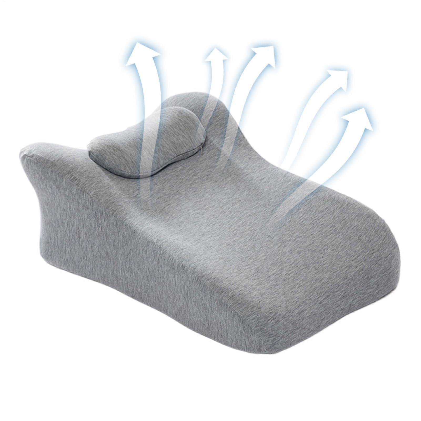 Belly wedge pillow, ergonomic pillow for stomach sleeping, leg relief cushion pad for adults and family, light gray