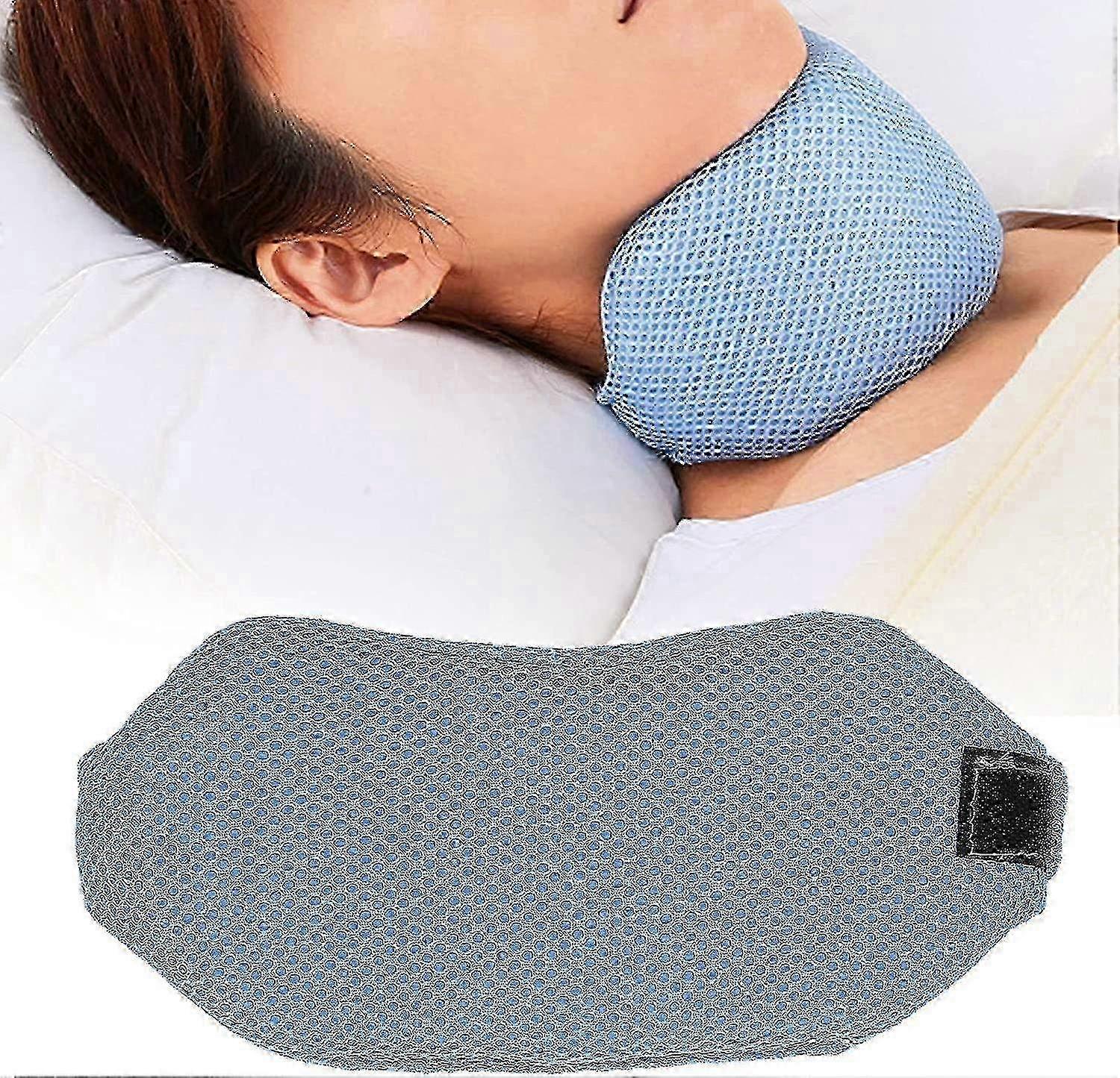 Adjustable Anti-Snoring Neck Brace Strap & Jaw Belt - Chin Support for Snore Prevention & Sleep Apnea Aid in Blue