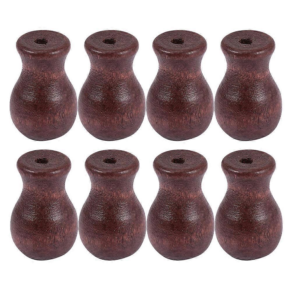 Blind Cord Knob Wooden Blind Pulls Knobs Natural Wood Curtain Tassels Home Decor Coffee 3.00X2.00X2.00CM Window Treatment 8Pcs
