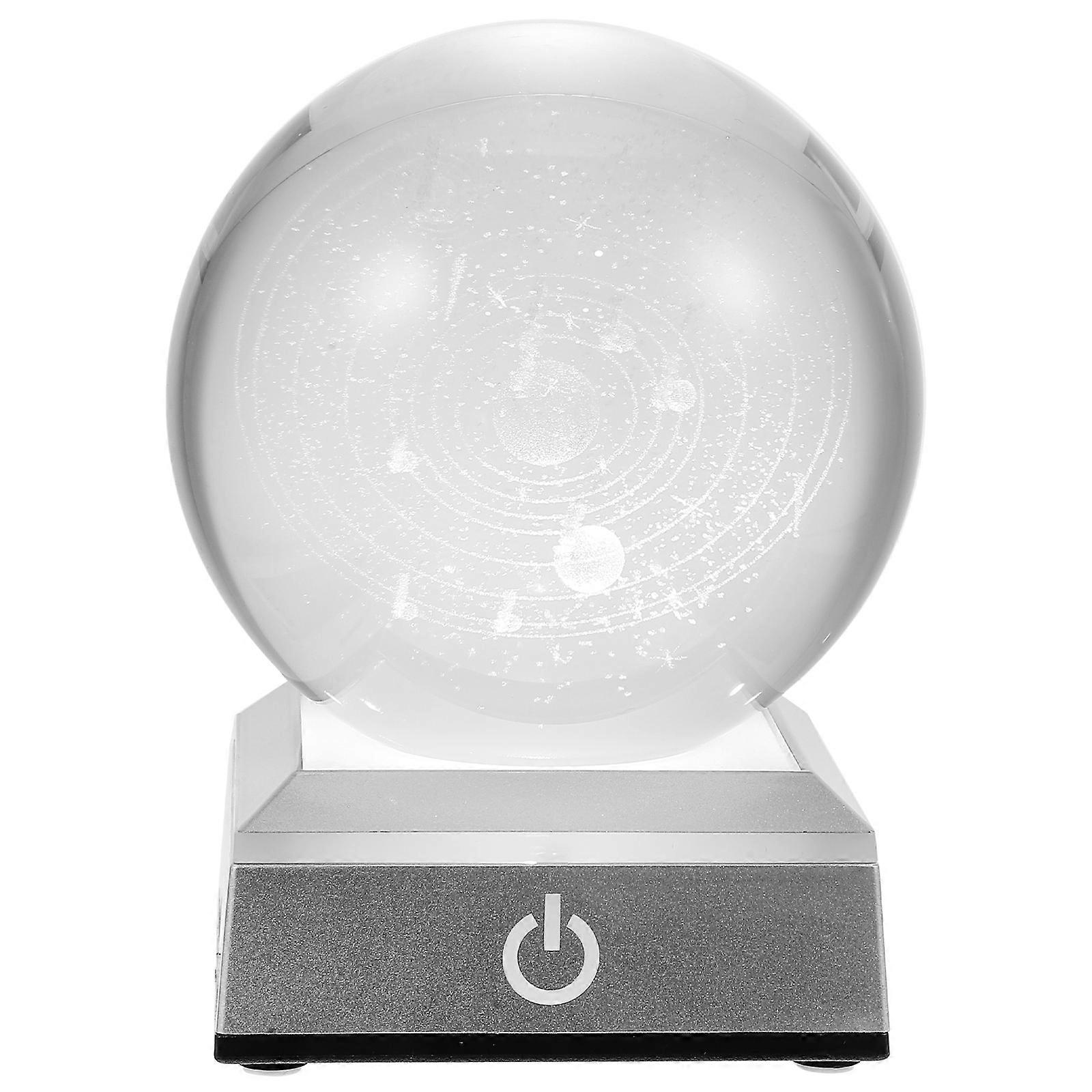 Crystal Sphere Ornament Modern Decorative Gift Item Lighting Decor Round Shape LED Light Adjustable 1Set