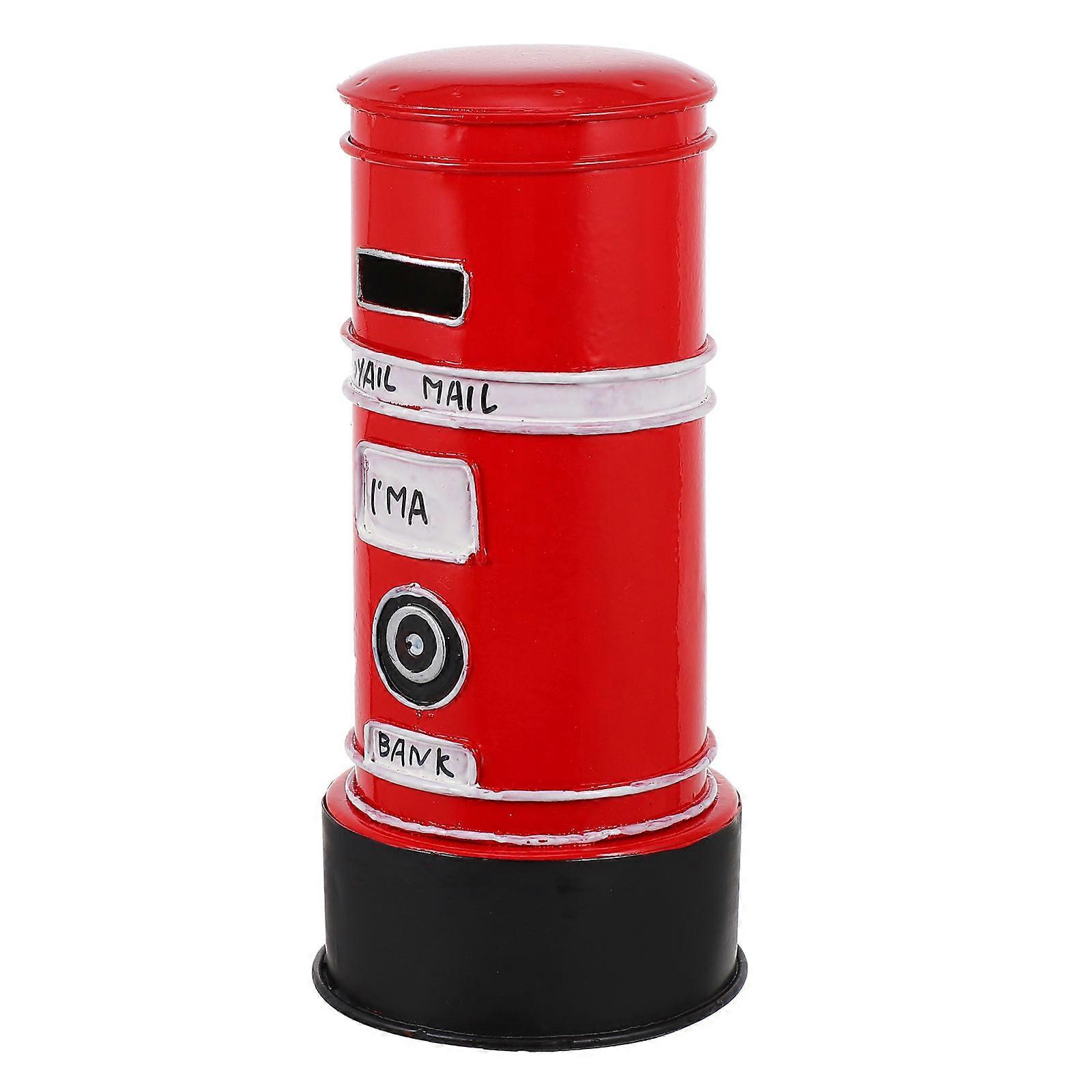 Money Box Piggy Bank for Storage 1Pcs Red Iron Mailbox Shape Container