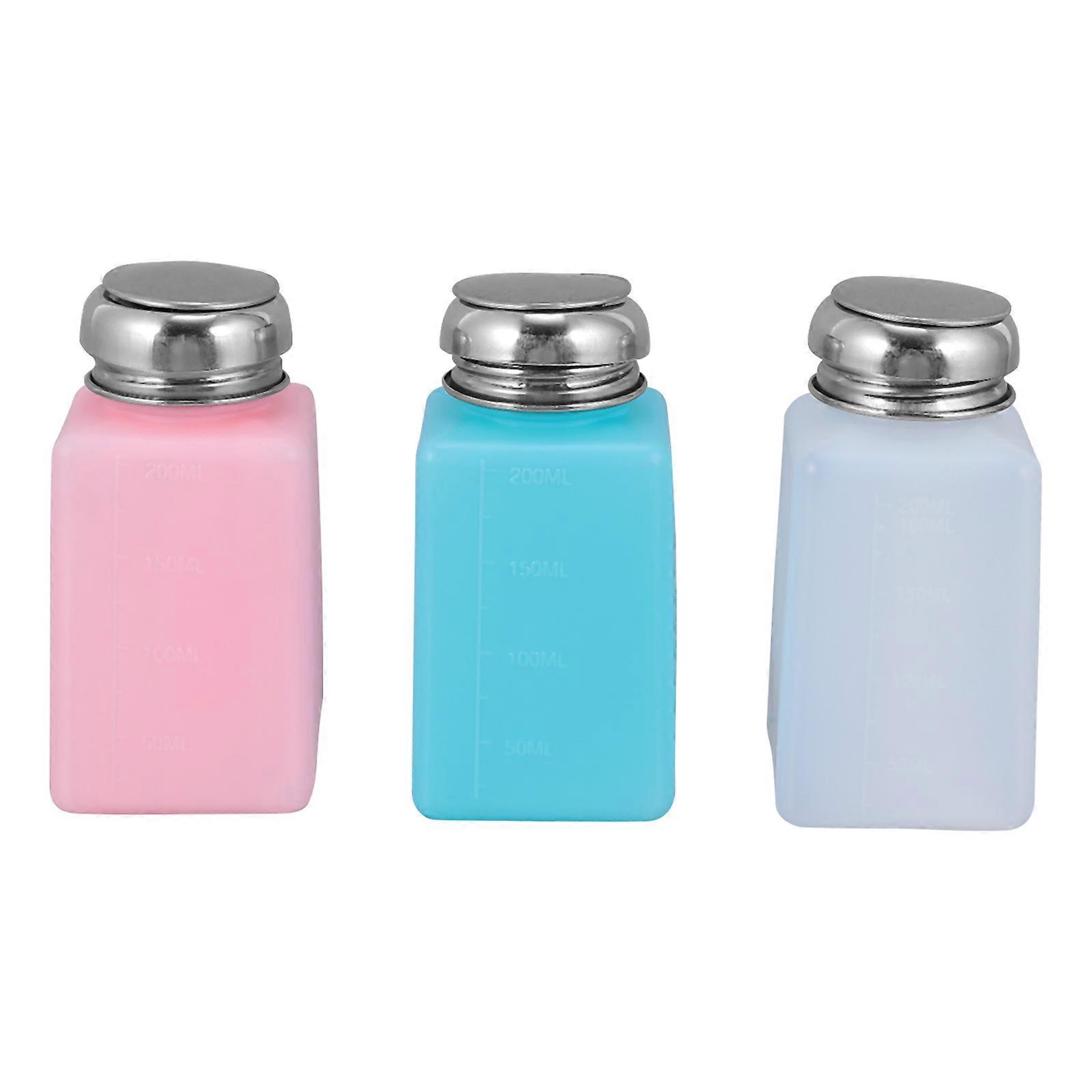 Nail Polish Remover Press Bottle Empty Plastic 200ml Portable Leak Proof Gift for Friends