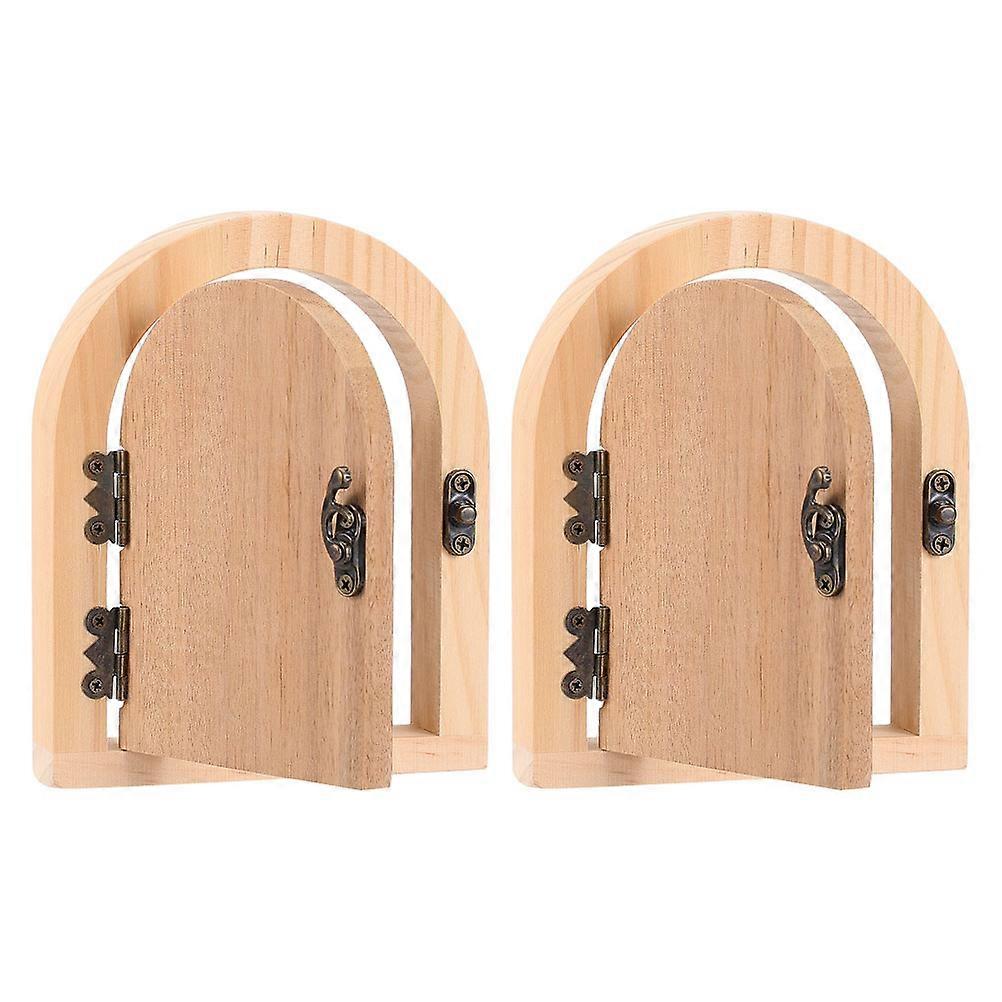 Safety Outlet Covers 2Pcs Decorative Fairy Tale Style Child Proofing for Kids Khaki Wooden Socket Plate