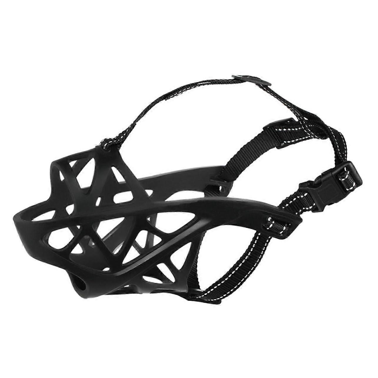 Snout Muzzle Anti-Bark Basket Muzzle For Small And Medium Dogs Outdoor Soft Black