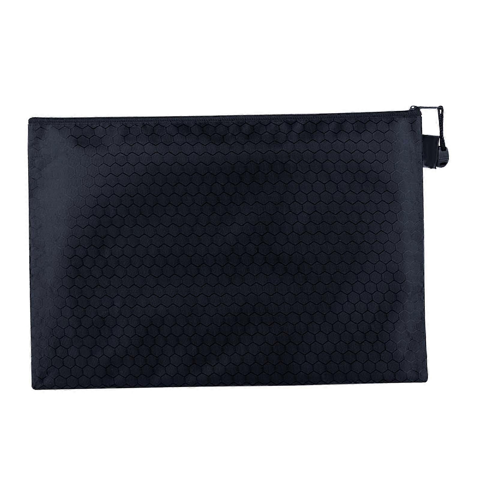 Zippered B5 Briefcase with Zipper, Oxford Fabric, Portable, Durable, Document Holder, Storage Bag for Business, Black