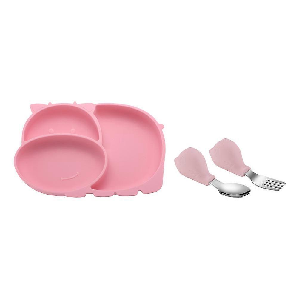 Children's Silicone Dinner Plate Set For Babies 8.45X5.31X0.79inch Safe Eating Training 1 Set