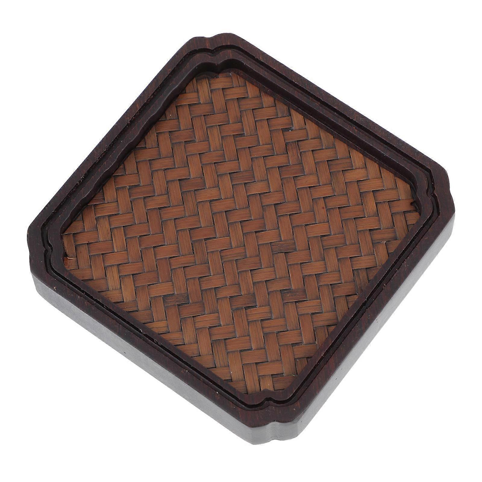 Multi Color Handmade Bamboo Mat Insulated Coaster NonSlip for People Use Synthetic Material 1Pc