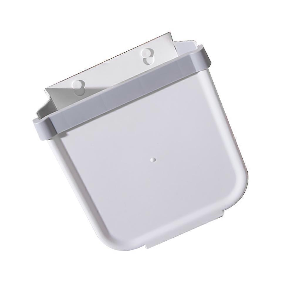 1 Pc Wall Mounted Folding Trash Can Waste Container Garbage Bin White