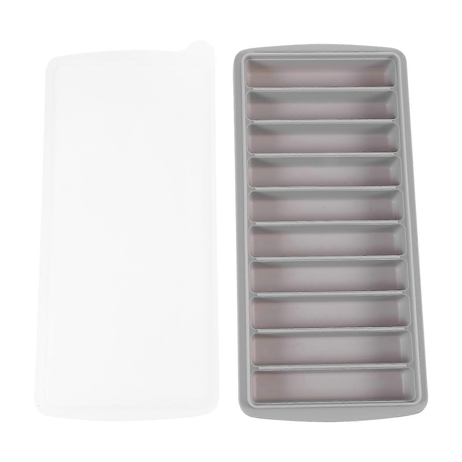 Silicone Ice Mold Tray with Lid Stackable Bar Shaped Ice Maker Box for Home Kitchen and Refreshing Drinks