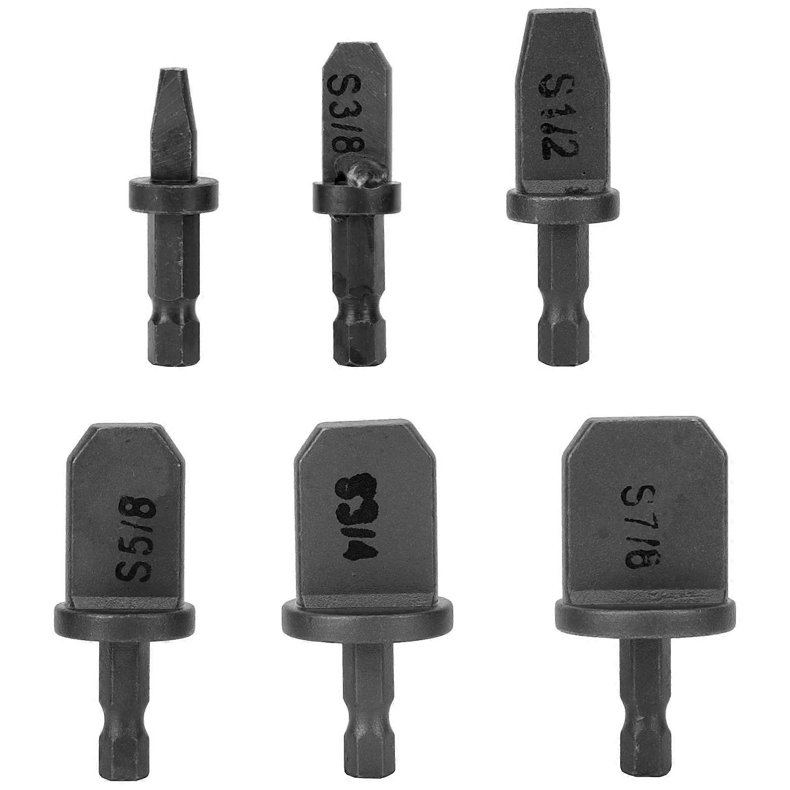 Copper Pipe Reaming Device 6Pcs Handy Tool For Refrigerator Maintenance Small Size Easy To Use Black Color