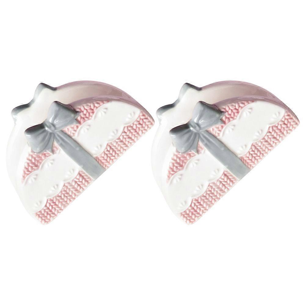 2pcs Ceramic Napkin Dispenser Vertical Tissue Holder for Desktop Table