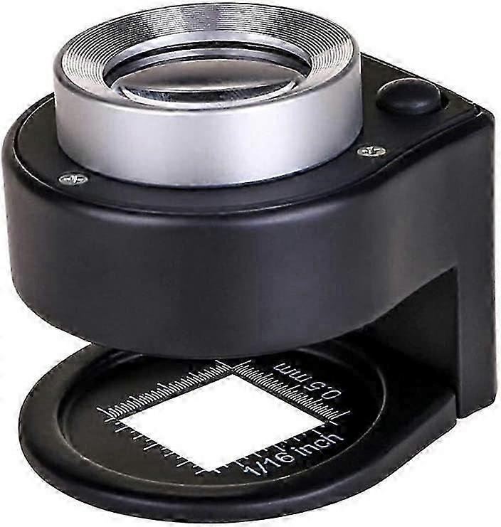30X Illuminated Magnifying Glass, 6 Lights Desktop Portable Metal Magnifying Glass Folding Scale Loop for Jewelry Tool