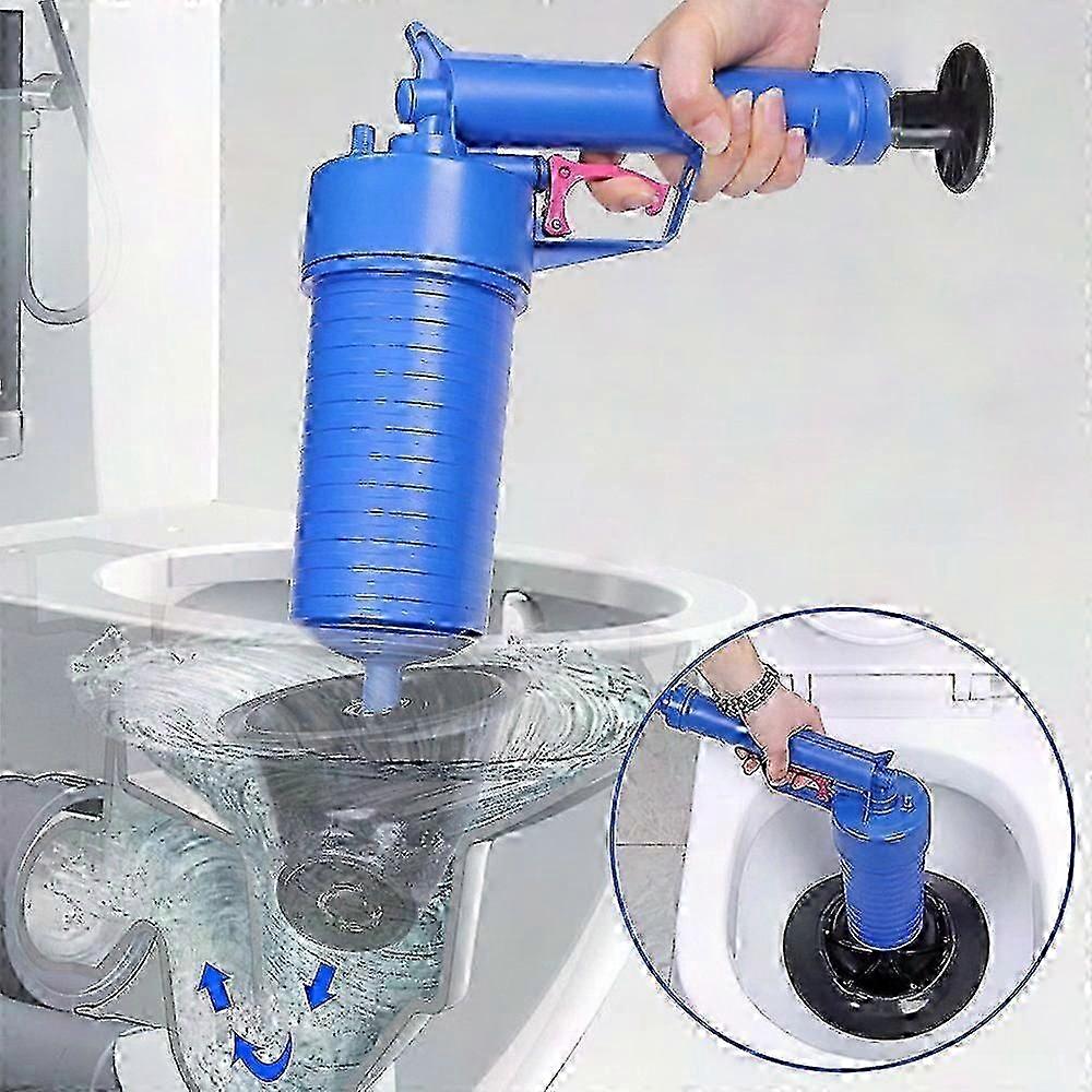 High Pressure Toilet Plunger Set - Hand Powered Pump for Unclogging & Cleaning