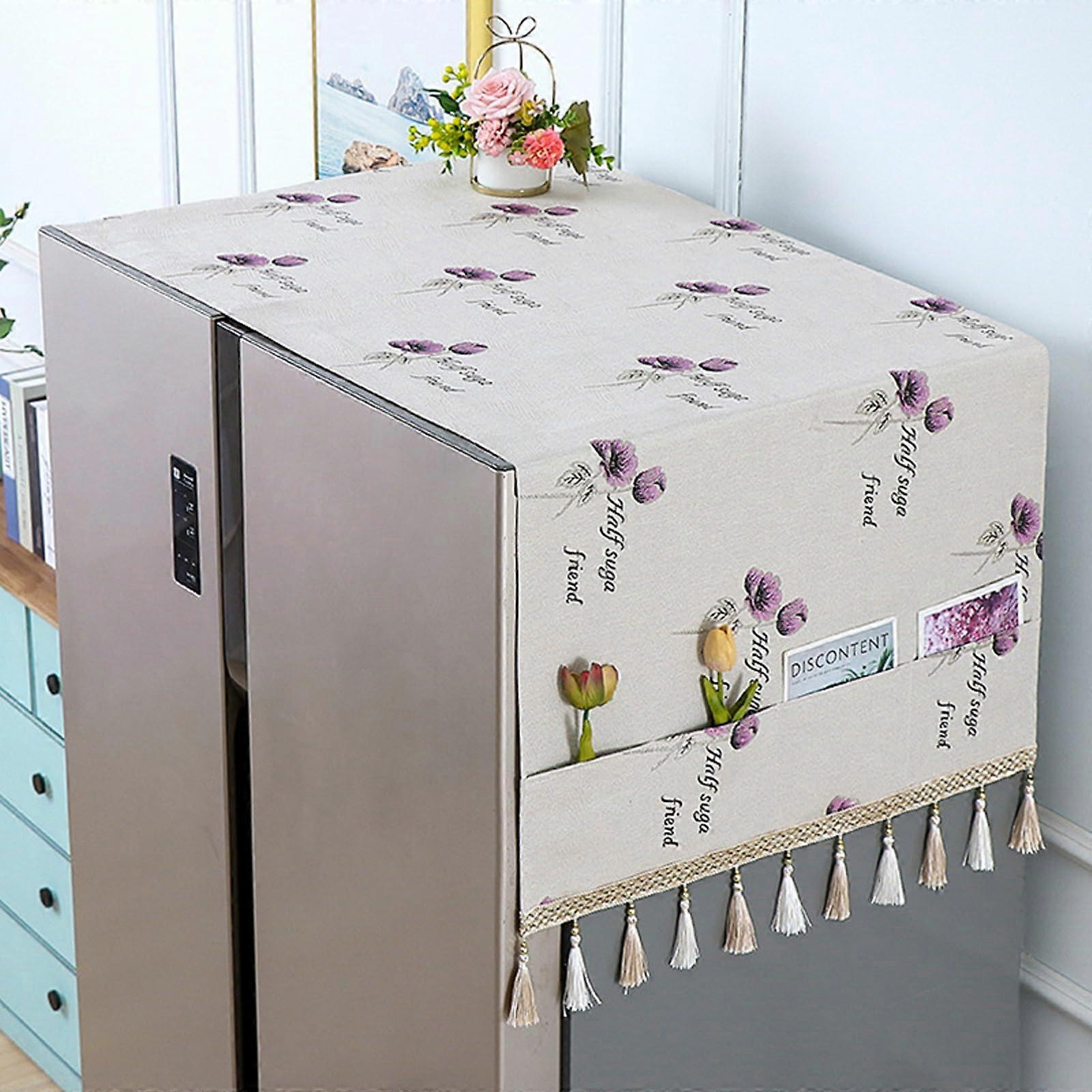 Kühlschrank Staubdichte Abdeckung Mit Aufbewahrungstasche, Wasserdicht Und Staubdicht Für Kühlschrank, Mikrowelle, Waschmaschine, E Style 65*180cm
