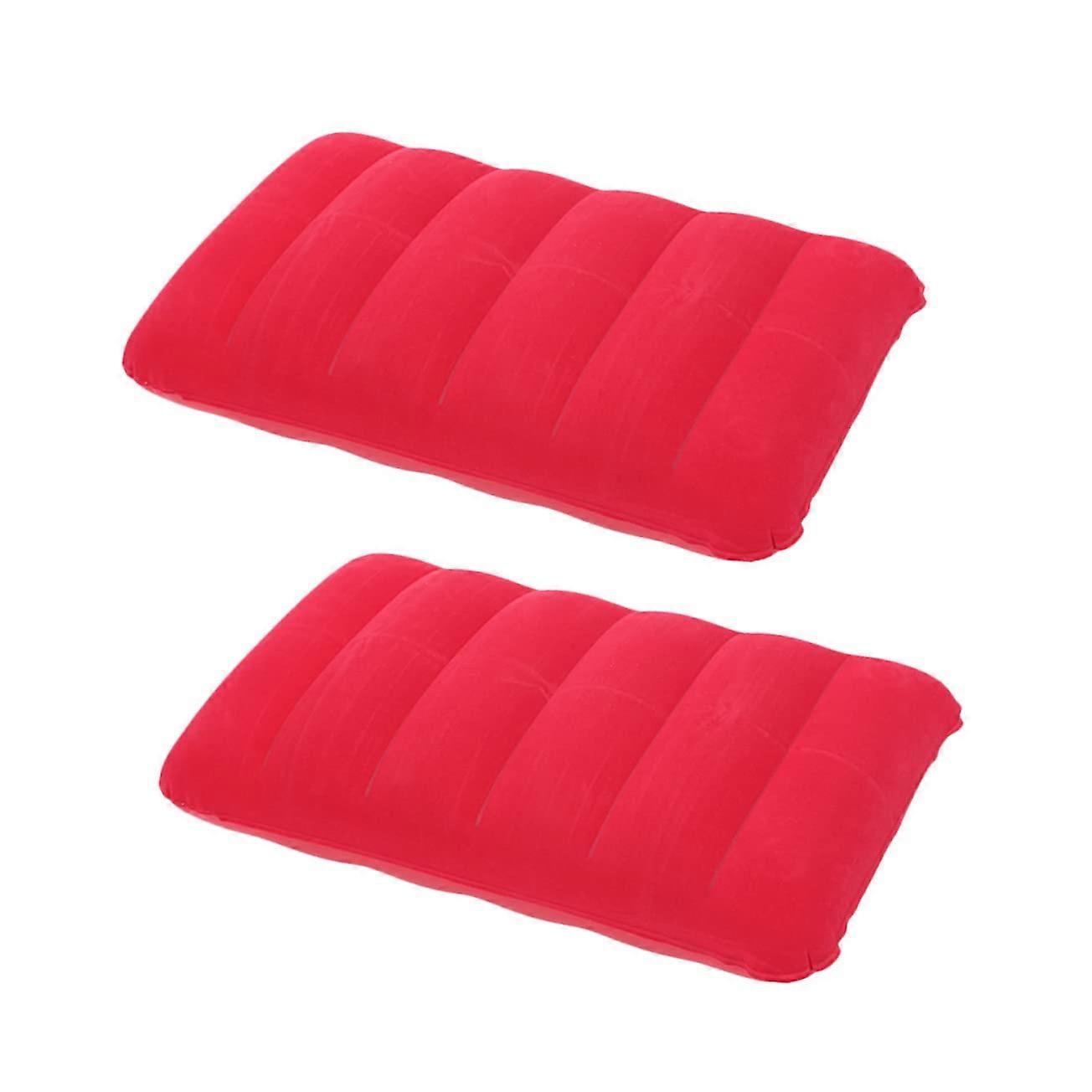2pcs Portable Inflation Pillow Flight Pillow Ergonomic Design for Travel Camping 47X30 cm Ref: 5177