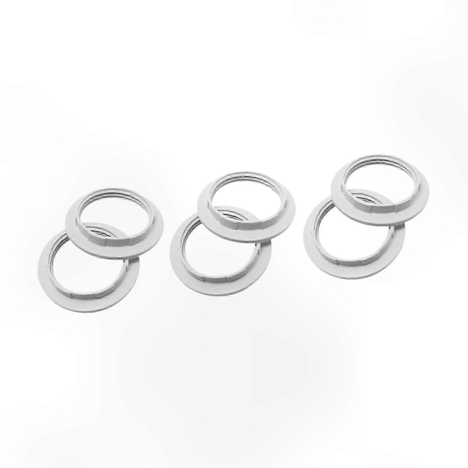 6Pcs E26 Outer Rings Lamp Holder Shade Adapter for E27 Compatible Bulb Caps in White Color