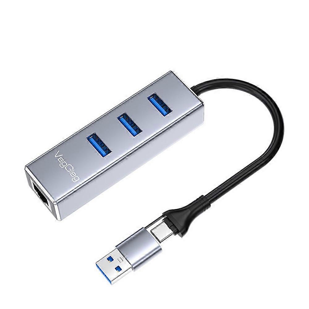 INF USB/Typ-C auf Gigabit Ethernet Adapter 2-in-1 RJ45 Netzwerkanschluss