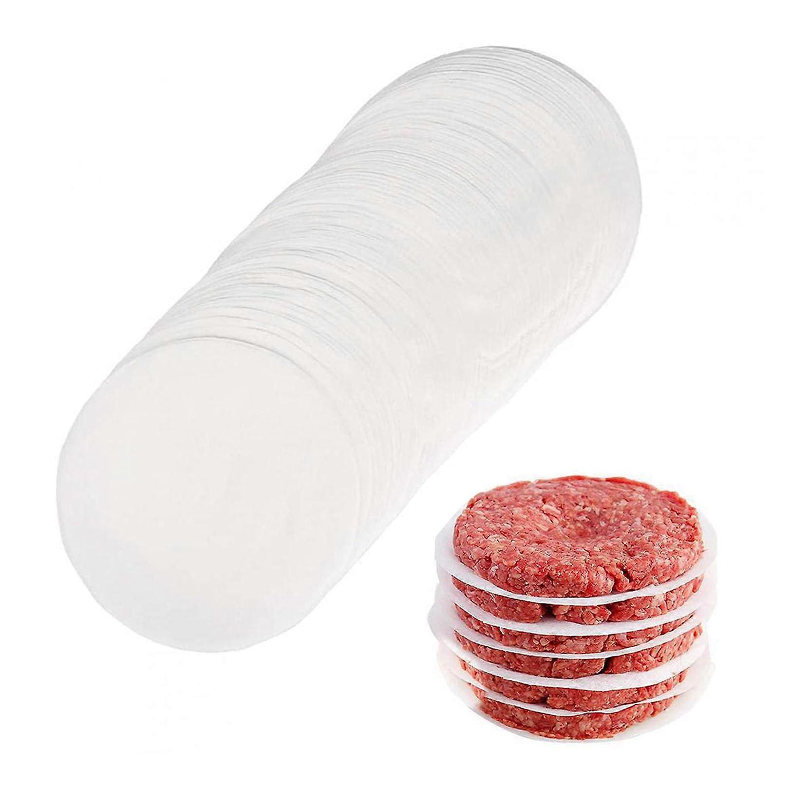 100 Pcs 11 cm Burger Greaseproof Paper, NonStick Hamburger Patty Parchment, WaxPaper Sheets for Burgers