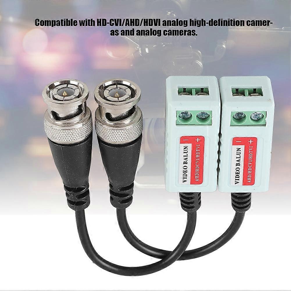 2pcs Portable HD-CVI/AHD Video Balun Transceiver 15x1.5cm Cable
