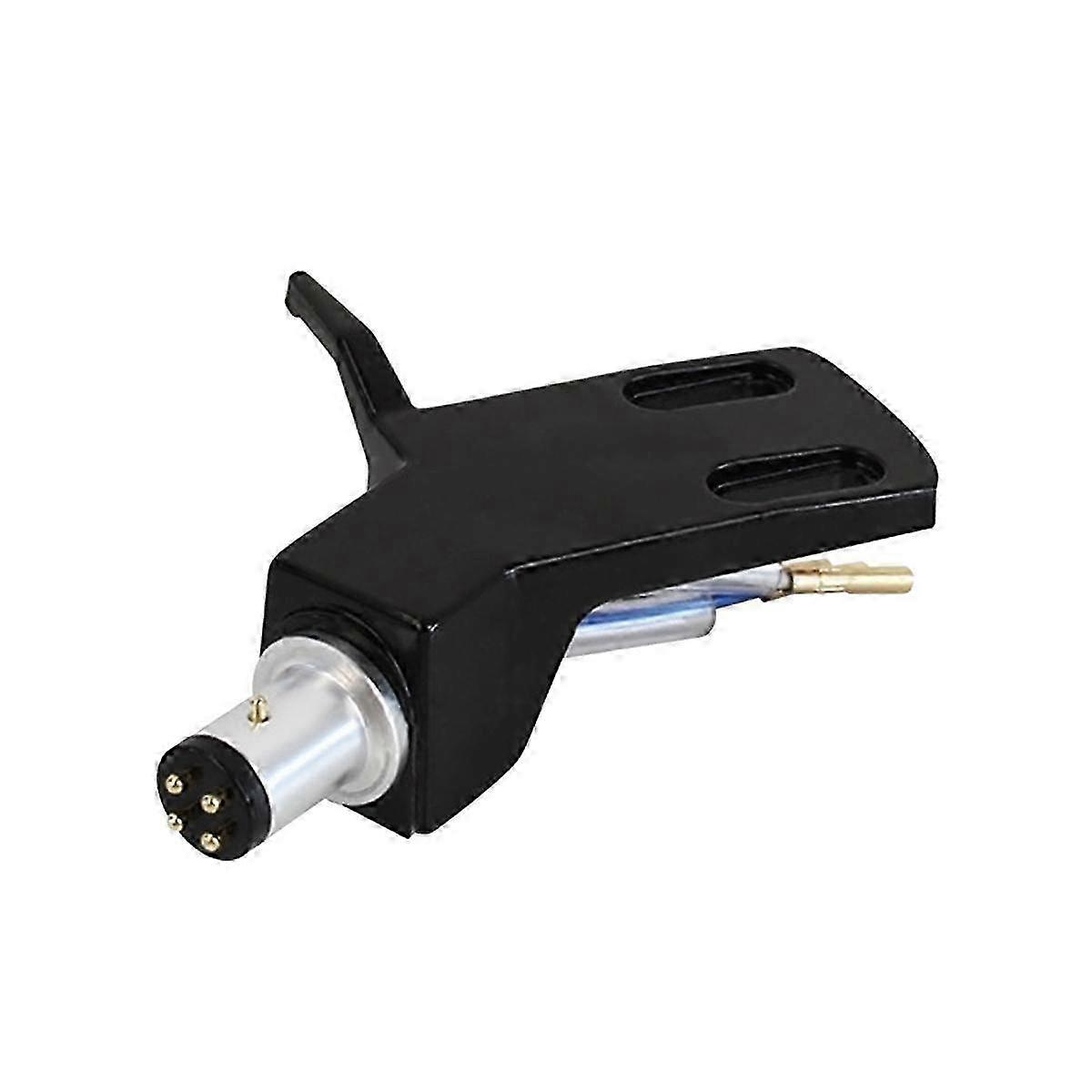 Turntable Headshell Aluminium Alloy Headshell Record Turntable Needle Replacement Phono Stylus Cartridges Rack Black