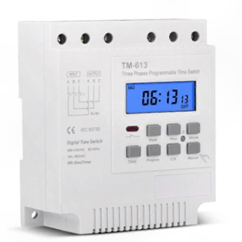 Programmable Timer Switch for 3-Phase 380V/415V, Digital Backlit Display