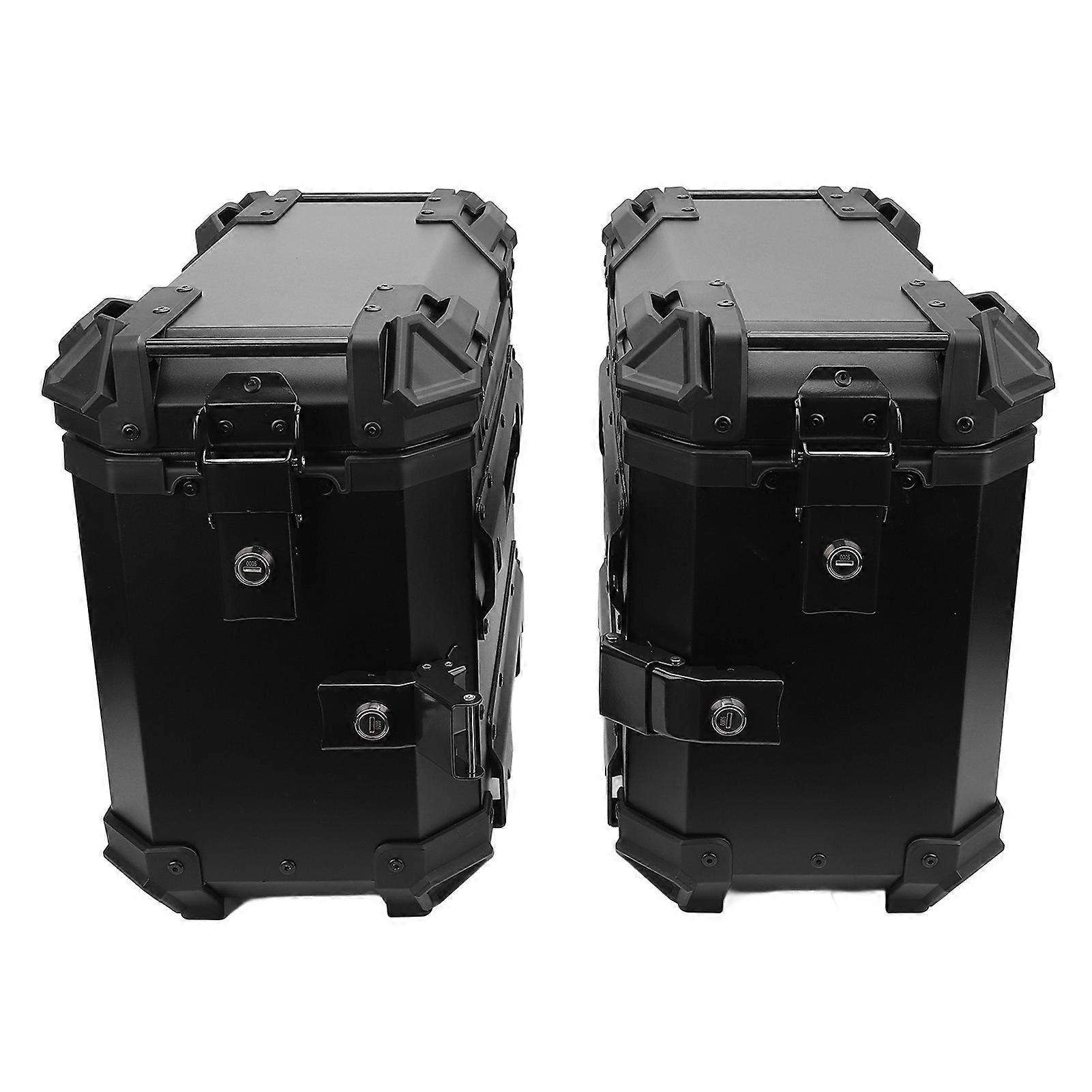 Universal 35L Black Aluminum Motorcycle Side Case with Lock Handle