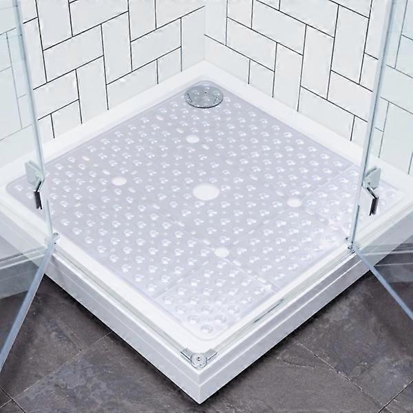 Non-slip Shower Mat, 70 * 70cm Large Square Bath Mat with Suction Cups, non slip shower mat