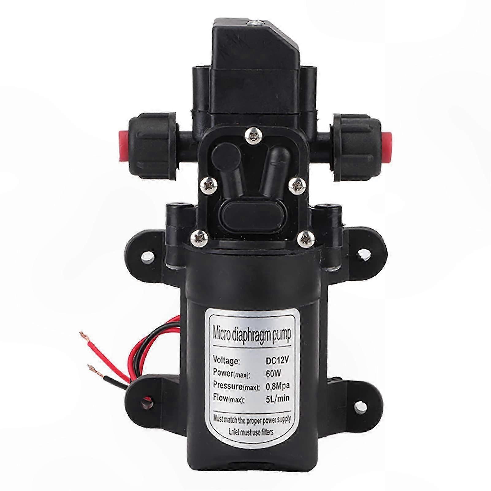 DC 12V High-Performance Water Pump for RV, Caravan, Boat, and Irrigation with 5L/min Flow Rate and Self-Priming Function