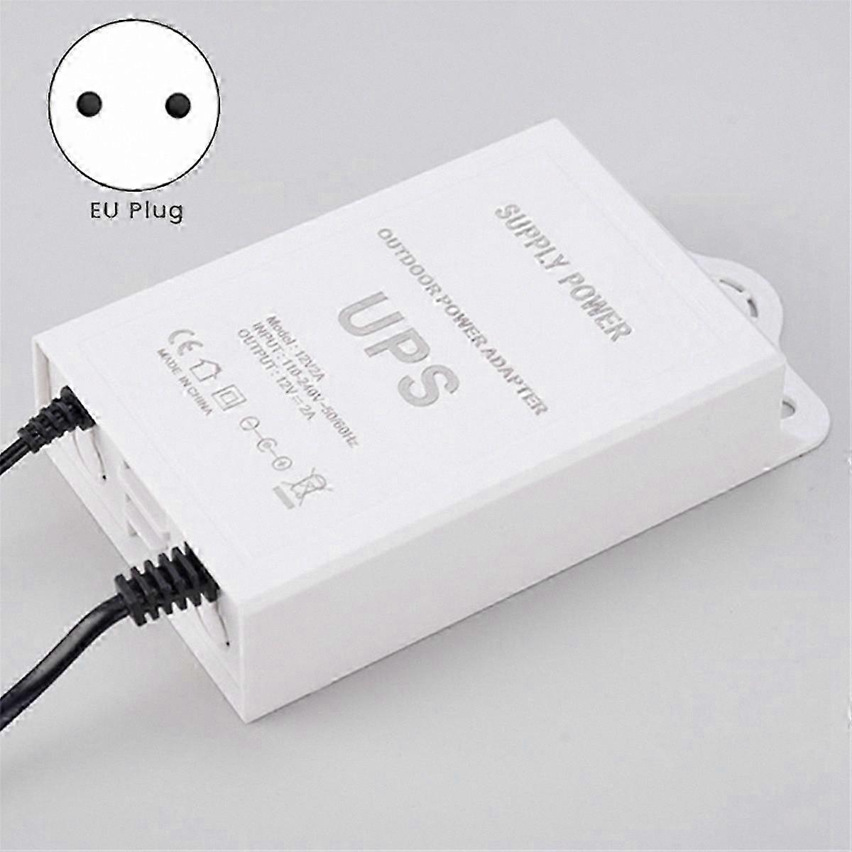 12V 2A Mini UPS Battery Backup for WiFi Modem Router Security Camera Uninterruptible Power Supply with EU Plug Protector