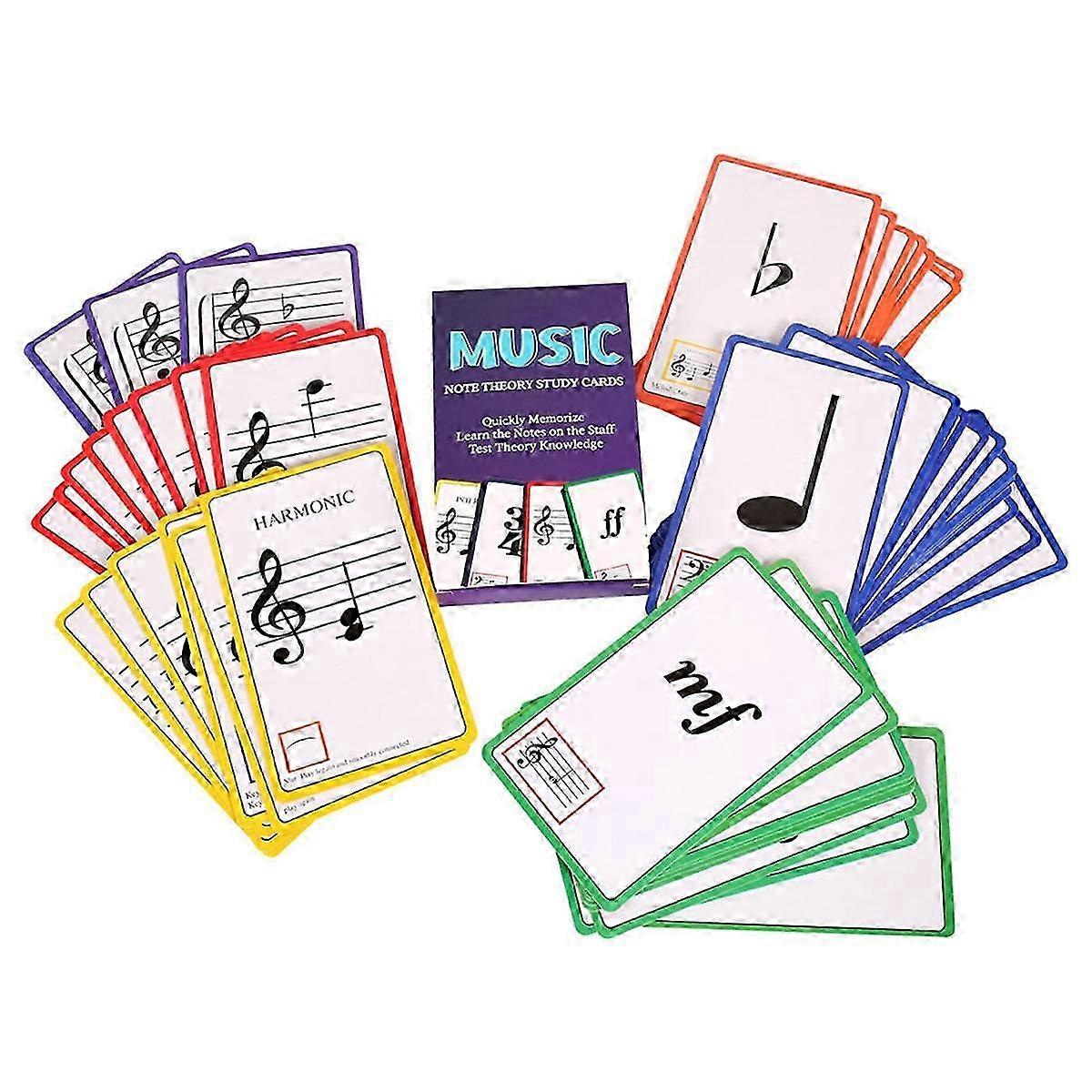 Music Flash Cards Colored Copper Plate Paper Piano Color Coded