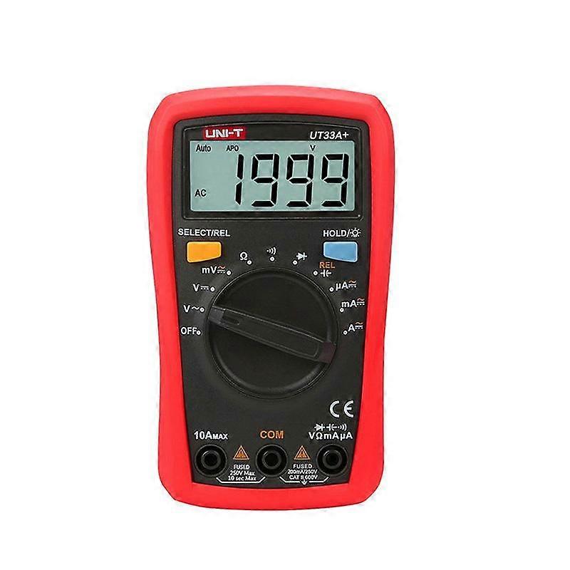 Palm Size Multimeter With Backlit LCD Display, 600V 10A AC/DC Voltage Tester