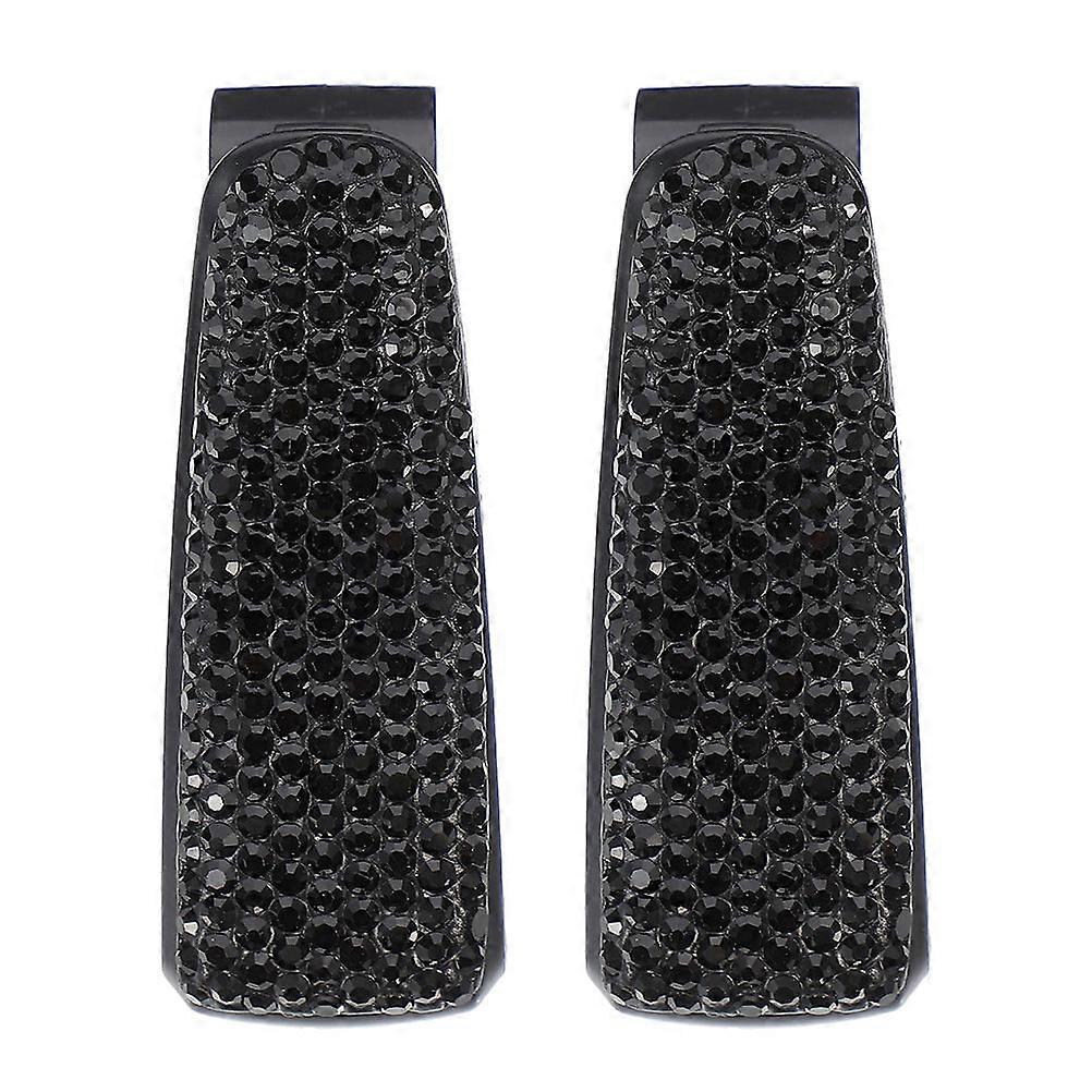 2Pcs Car Rhinestone Sunglasses Mount Clips Visor Glasses Holders