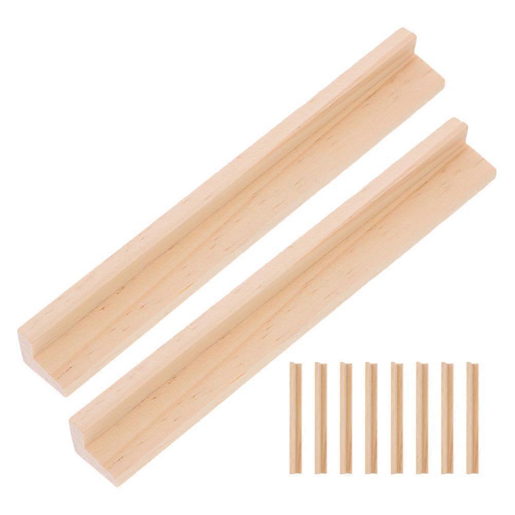 Wooden Domino Trays for Kids Use 10Pcs Multi-Function Domino Holders