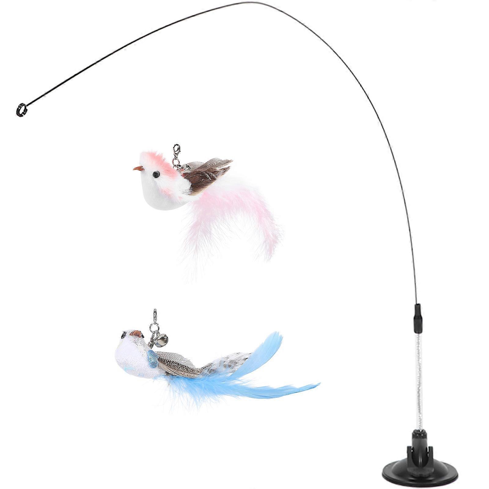 Multifunctional Cat Wand Toy with Steel Wire and Plume for Indoor Cats Keeps Them Active and Engaged