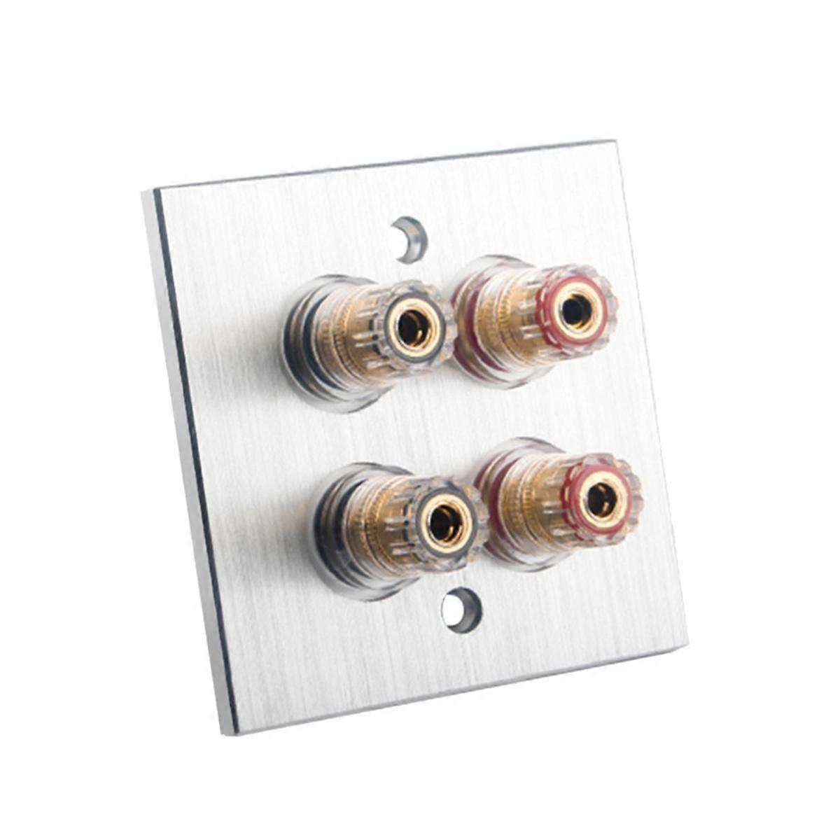 Connector Banana Wall Plate Banana Plug Binding Post Wall Plate Theater(Gold Banana Plug Binding Po