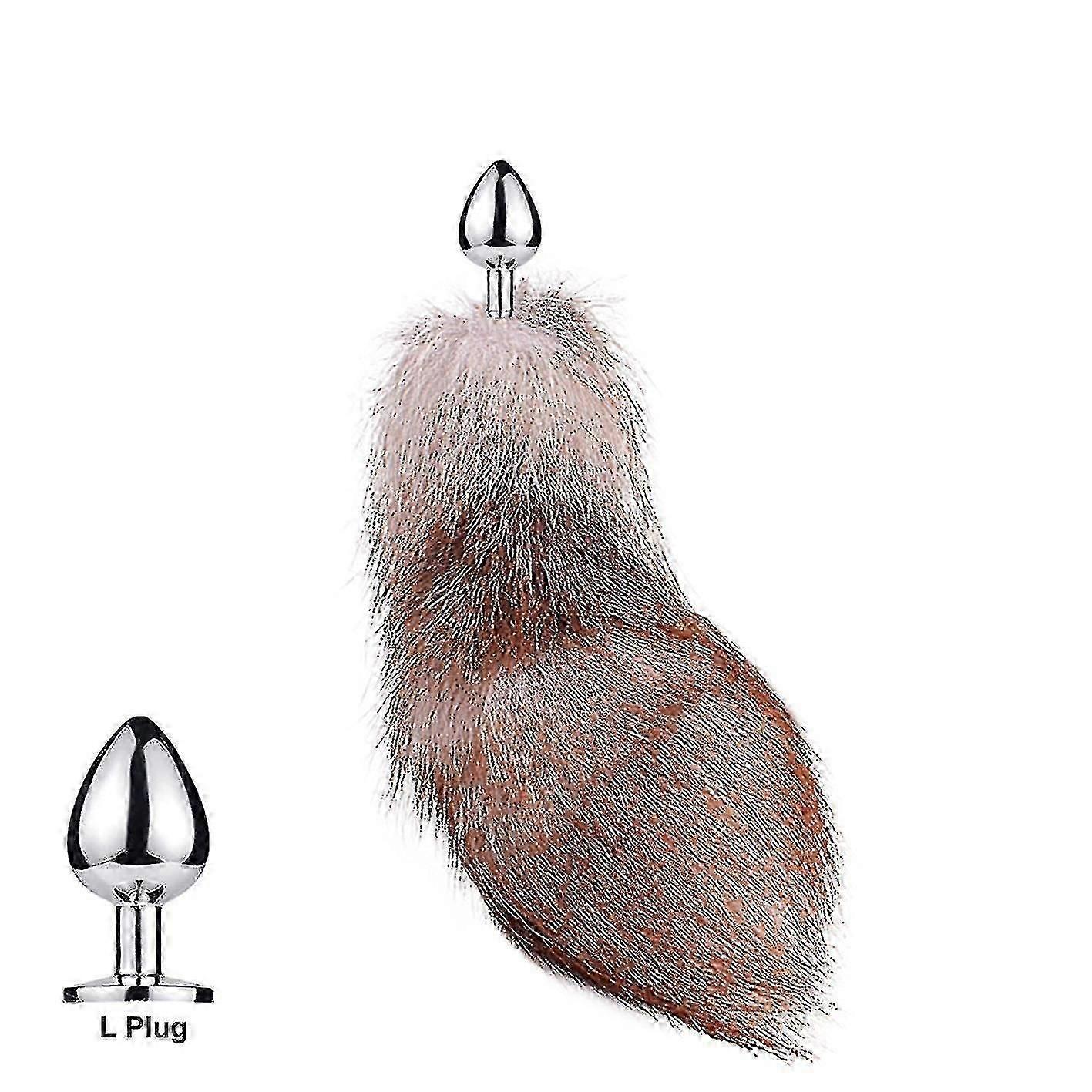 small detachable fox tail plug in real hair
