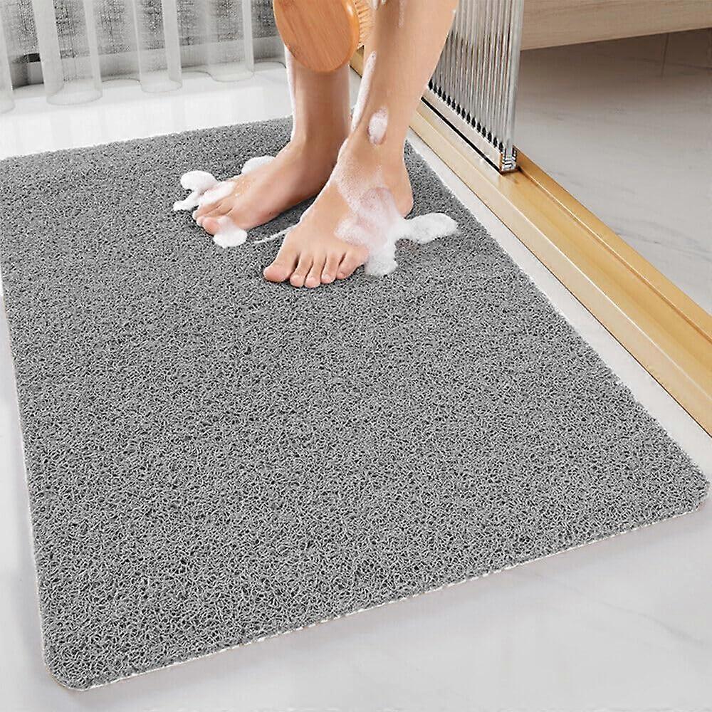 Shower Mat Inside Shower Non Slip Soft PVC Bath Mat Antibacterial Anti Mold Grey