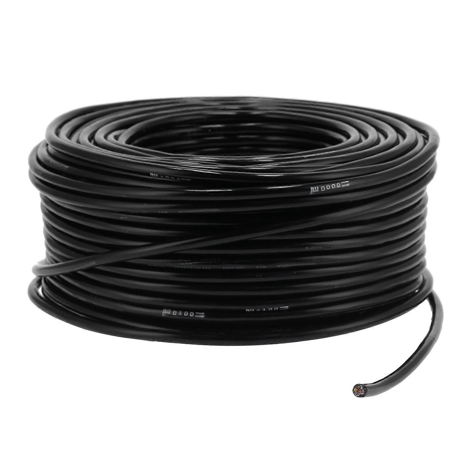 Electrical Wire RVV 3x2.5+1x1.5 PVC 4 Core Copper Cable 100m Black